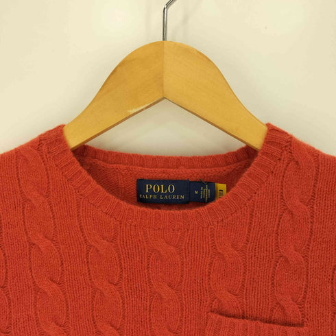 ポロラルフローレン POLO RALPH LAUREN 現行タグ スモールポニー刺繍 カシミヤ混 ウール ポケット ニット レディース import:M