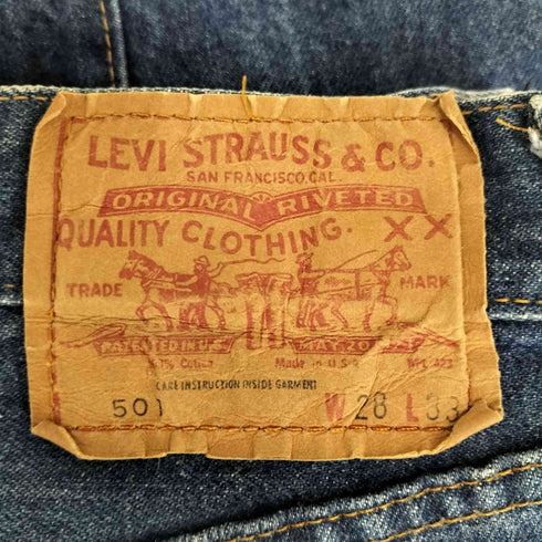 リーバイス Levis 70s 79年製 ボタン裏6 66後期 501 ボタンフライデニム スモールe 赤耳 レディース W28L33