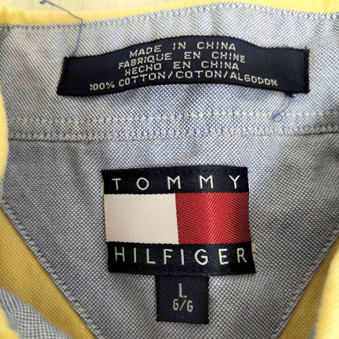 トミーヒルフィガー TOMMY HILFIGER 00S ロゴ刺繍 BD シャツ メンズ import:L