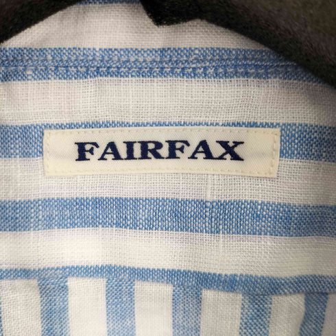 フェアファクス FAIRFAX リネン100% ストライプ オープンカラー シャツ メンズ import:L