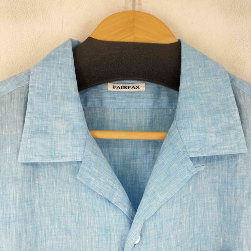 フェアファクス FAIRFAX リネン100% オープンカラー シャツ メンズ import:L
