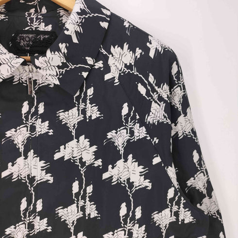 ロシャス Rochas フラワー モザイクプリント ジップ コート レディース