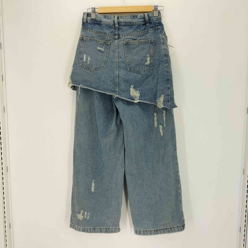 アプレトロ ap retro レイヤードダメージデニムパンツ レディース JPN:L