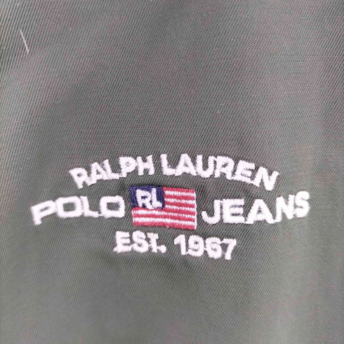 ポロジーンズカンパニーラルフローレン POLO JEANS COMPANY RALPH LAUREN 90s N-2B 刺繍ロゴ ファー ボア ブルゾン ダウン フライト ジャケット オリーブ レディース import:M
