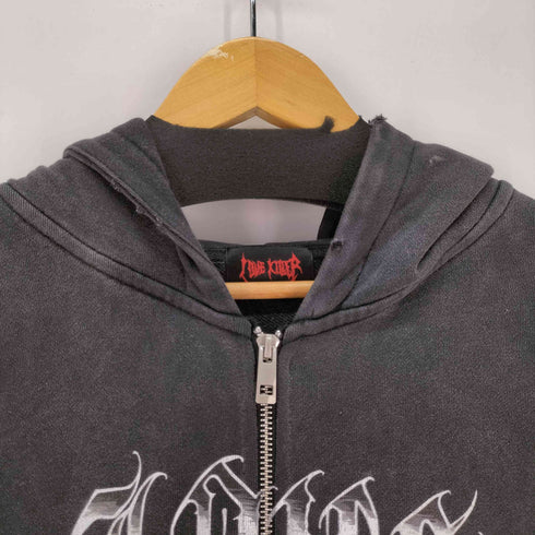 エージェムナイン AGEM/9 A'GEM/9 × .kom『LOVE KILLER/ラブ キラー』 Killer heart barbed wire oversize zip hoodie/キラーハートジップアップパーカー メンズ FREE