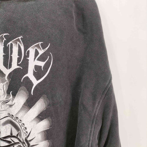 エージェムナイン AGEM/9 A'GEM/9 × .kom『LOVE KILLER/ラブ キラー』 Killer heart barbed wire oversize zip hoodie/キラーハートジップアップパーカー メンズ FREE