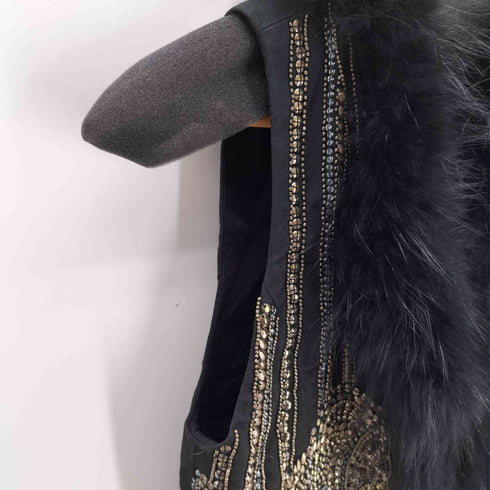 ダイアグラムグレースコンチネンタル Diagram GRACE CONTINENTAL チャイニーズラクーンファー 装飾ベスト レディース 36
