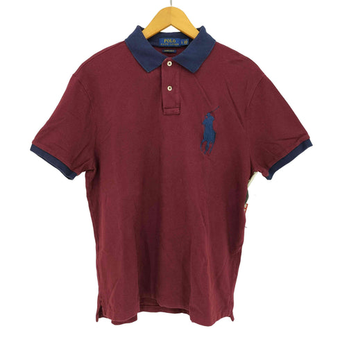 ポロラルフローレン POLO RALPH LAUREN 現行タグ CUSTOM SLIM FIT ビックポニー刺繍 S/S ポロシャツ メンズ import:L