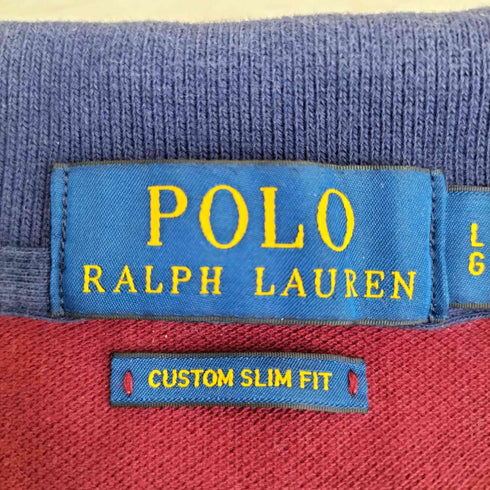 ポロラルフローレン POLO RALPH LAUREN 現行タグ CUSTOM SLIM FIT ビックポニー刺繍 S/S ポロシャツ メンズ import:L