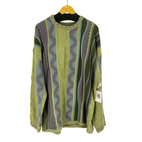 アンティカ antiqua 60S KNIT 配色ニット 3Dニット メンズ LXL