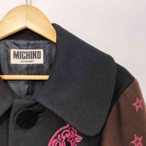 ミチココシノ michiko koshino 袖切替プリントAラインコート レディース FREE