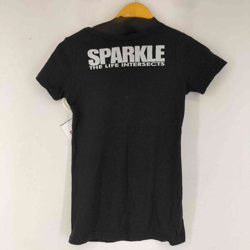 sky bomber スパンコールデザイン 英字プリントTシャツ Y2K レディース