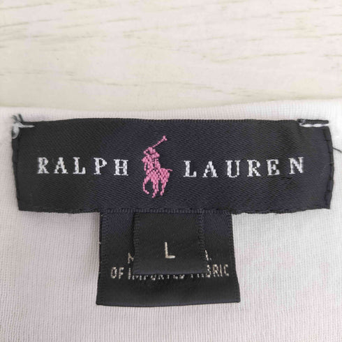 ラルフローレン RALPH LAUREN USA製 PINKPONY ビックポニープリント クルーネック S/S T シャツ レディース import:L