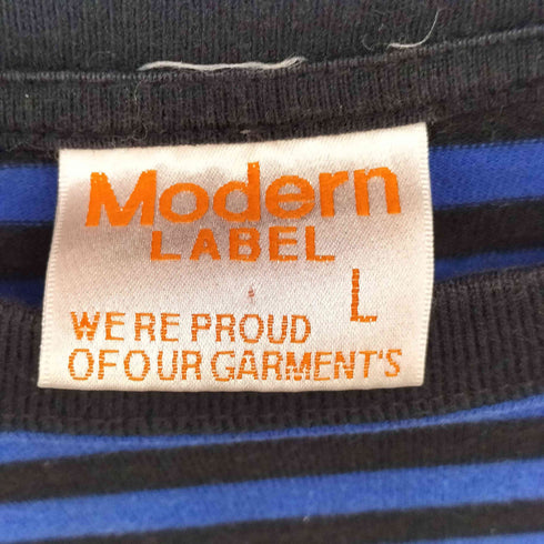 Modern LABEL 短丈 ボーダー 長袖 Tシャツ メンズ JPN:L
