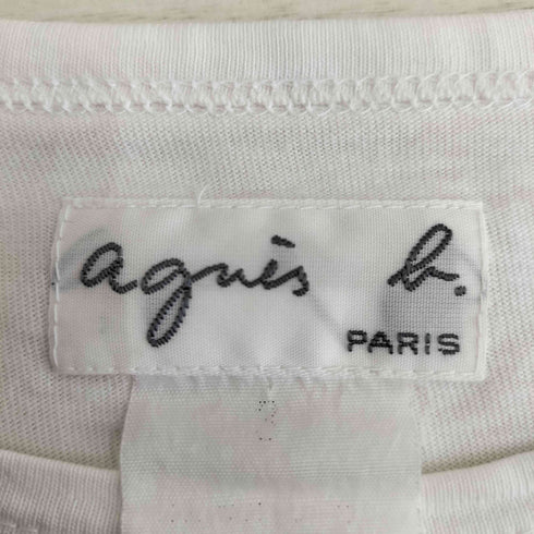 アニエスベー agnes b. PARIS フロントロゴプリント クルーネック L/S Tシャツ レディース