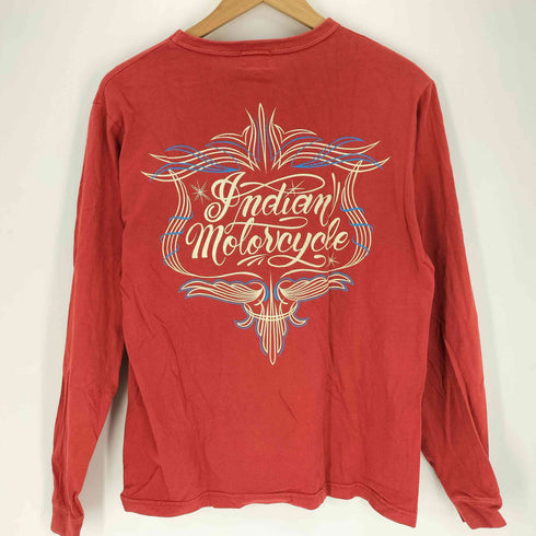 インディアンモーターサイクル INDIAN MOTORCYCLE 両面 ロゴ プリント クルーネック ロングスリーブ Tシャツ メンズ