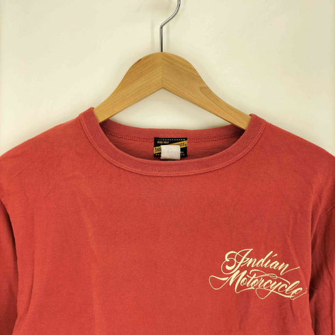 インディアンモーターサイクル INDIAN MOTORCYCLE 両面 ロゴ プリント クルーネック ロングスリーブ Tシャツ メンズ