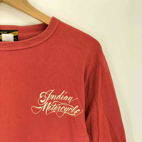 インディアンモーターサイクル INDIAN MOTORCYCLE 両面 ロゴ プリント クルーネック ロングスリーブ Tシャツ メンズ