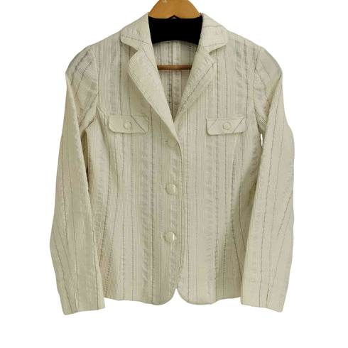 ピエールカルダン pierre cardin ストライプエンボスデザインジャケット レディース JPN:S