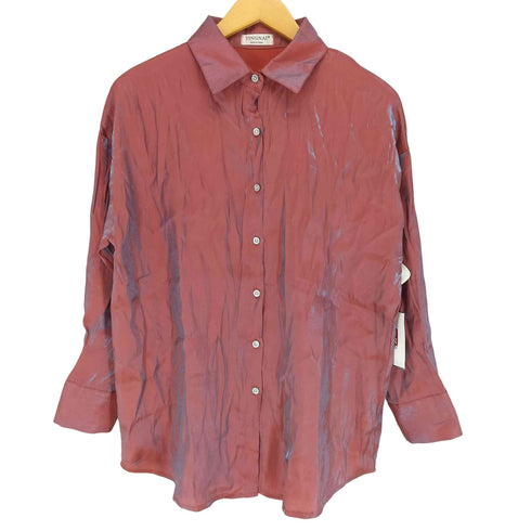 YINGNAI 玉虫色 レギュラーシャツ import レディース