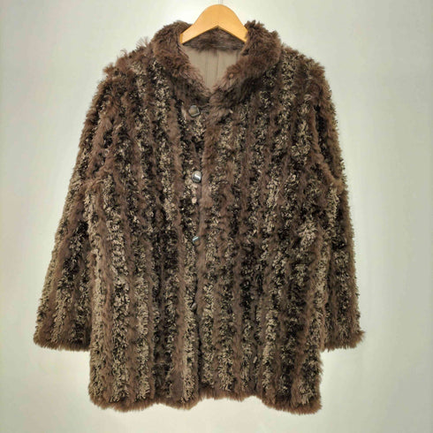 CLELEAN シルク100 ラビットファー コート レディース M-L