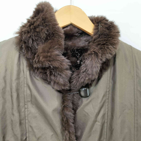 CLELEAN シルク100 ラビットファー コート レディース M-L