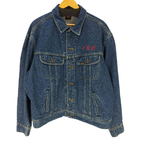 リー Lee 80~90s カスタム刺繍ケミカルウォッシュデニムジャケット メンズ
