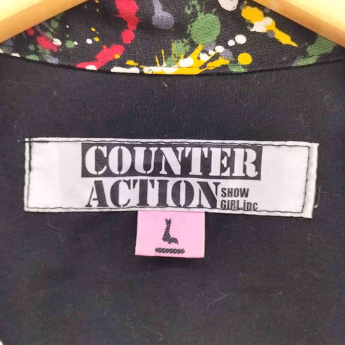 カウンターアクション COUNTER ACTION ペイント総柄 S/Sオープンカラーシャツ メンズ JPN:L