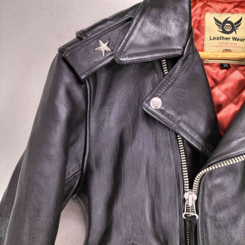 トリプルシックスレザーウェア 666 Leather Wear HORSE HIDE 英国製 ワンスター ダブルライダースジャケット メンズ UK:38