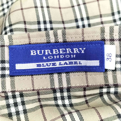 バーバリーブルーレーベル BURBERRY BLUE LABEL ノバチェック フリルシャツ レディース JPN:38