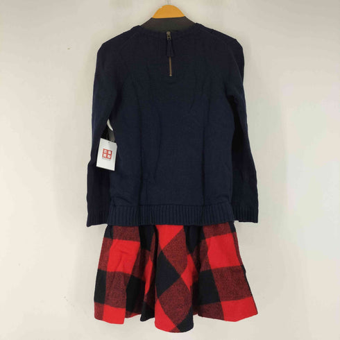 バーバリーブルーレーベル BURBERRY BLUE LABEL ケーブルニット チェック ドッキングワンピース レディース JPN:38