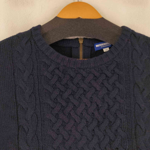 バーバリーブルーレーベル BURBERRY BLUE LABEL ケーブルニット チェック ドッキングワンピース レディース JPN:38