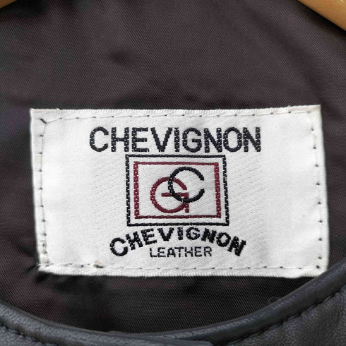 シェビニオン CHEVIGNON ノーカラー レザージャケット レディース