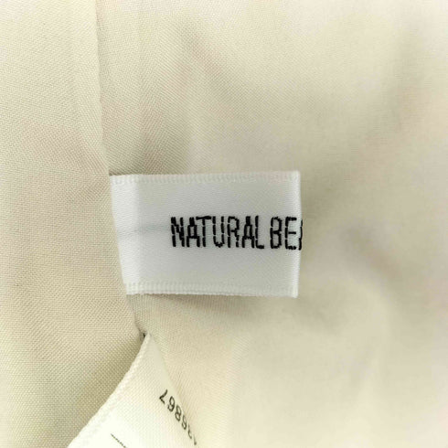 ナチュラルビューティーベーシック NATURAL BEAUTY BASIC バンドカラーウエストシャーリングワンピース レディース JPN:M