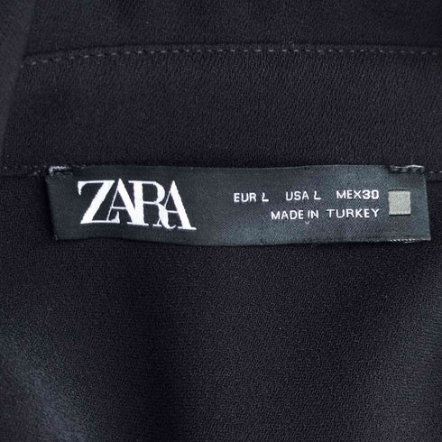 ザラ ZARA プリーツ切替 S/S シャツワンピース レディース import:L