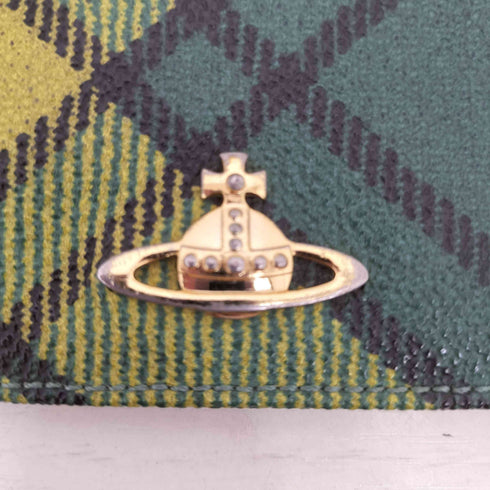 ヴィヴィアンウエストウッドロンドン Vivienne Westwood LONDON チェック オーブロゴ 2つ折り パスケース レディース