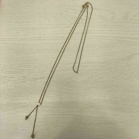アレキサンダーマックイーン Alexander McQueen スカル ラインストーン 2連 ゴールドネックレス メンズ