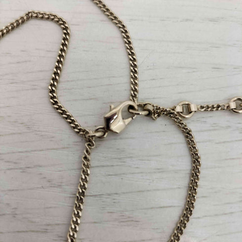 アレキサンダーマックイーン Alexander McQueen スカル ラインストーン 2連 ゴールドネックレス メンズ