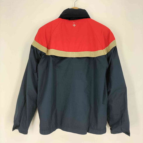 ナイキ NIKE 00S グレータグ ピックレザー 豚革 切替 マルチカラー ジップアップ ナイロン ジャケット メンズ import:M