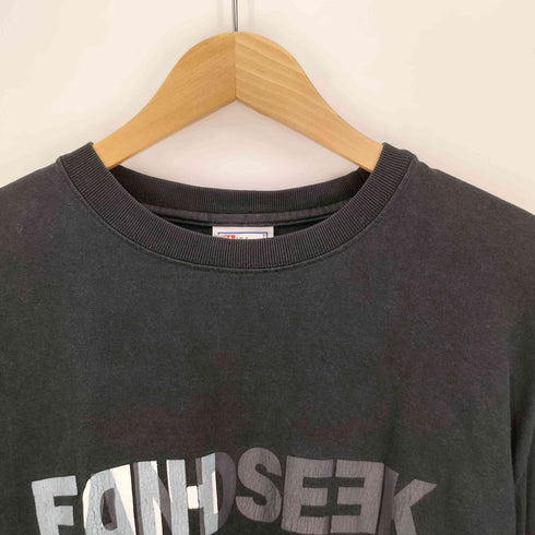 ハイドアンドシーク HIDE AND SEEK 反転ロゴ プリント L/S クルーネック Tシャツ メンズ import:L