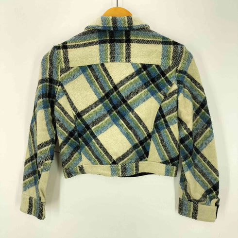 ジュンヤワタナベコムデギャルソン JUNYA WATANABE COMME des GARCONS 90s AD1993 初期 パリコレデビュー年 チェック 短丈 ウールジャケット ブルゾン シルク混 レディース