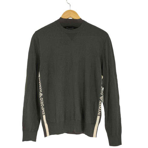 エンポリオアルマーニ EMPORIO ARMANI サイドライン 前Vガゼット プルオーバー ニット セーター レディース import:XS