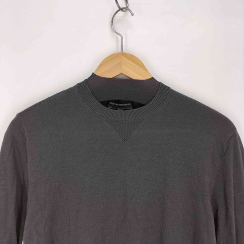 エンポリオアルマーニ EMPORIO ARMANI サイドライン 前Vガゼット プルオーバー ニット セーター レディース import:XS