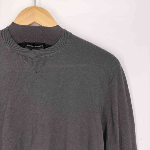 エンポリオアルマーニ EMPORIO ARMANI サイドライン 前Vガゼット プルオーバー ニット セーター レディース import:XS