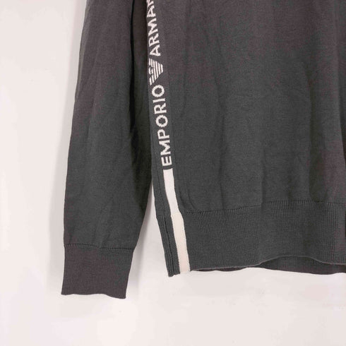 エンポリオアルマーニ EMPORIO ARMANI サイドライン 前Vガゼット プルオーバー ニット セーター レディース import:XS