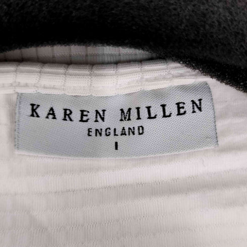 KAREN MILLEN ENGLAND ワッフルVネックトップTシャツ レディース 1