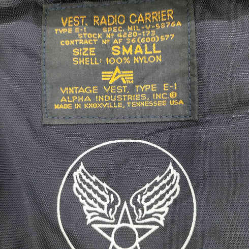 アルファインダストリーズ ALPHA INDUSTRIES Type E-1 Radio Vest メンズ JPN:S
