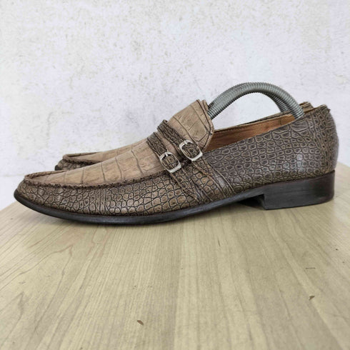 モルガンオム MORGAN HOMME クロコ ダブルモンクストラップ モカシン メンズ S