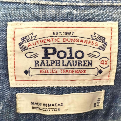 ポロラルフローレン POLO RALPH LAUREN 90s オーバーサイズ デニムシャツ メンズ 4X