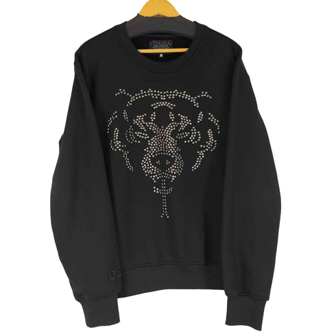ミシカ MISHKA キャラクター スタッズデザイン スウェット メンズ import:XL